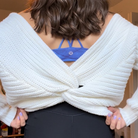 White Knit Off the Shoulder Sweater PacSun LA Hearts size small - Picture 3 of 4